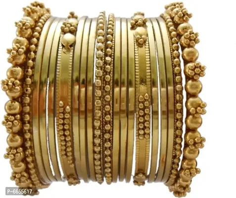 Traditional Golden  Bangles Set for Girls and Women-thumb0