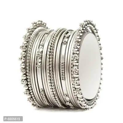 Traditional Silver Plated  Bangles for Girls and Women-thumb0