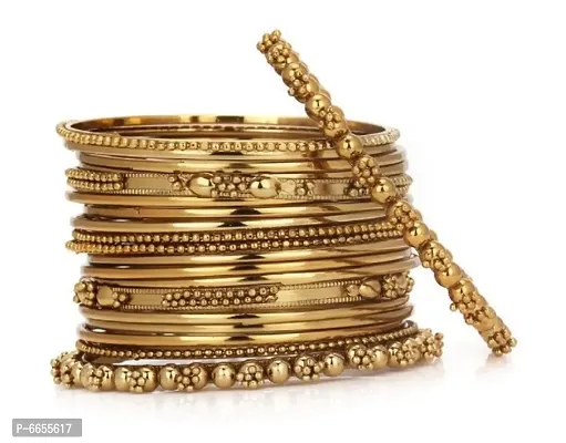 Traditional Golden  Bangles Set for Girls and Women-thumb3