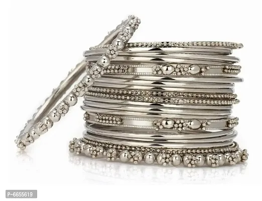 Traditional Silver Plated  Bangles for Girls and Women-thumb2