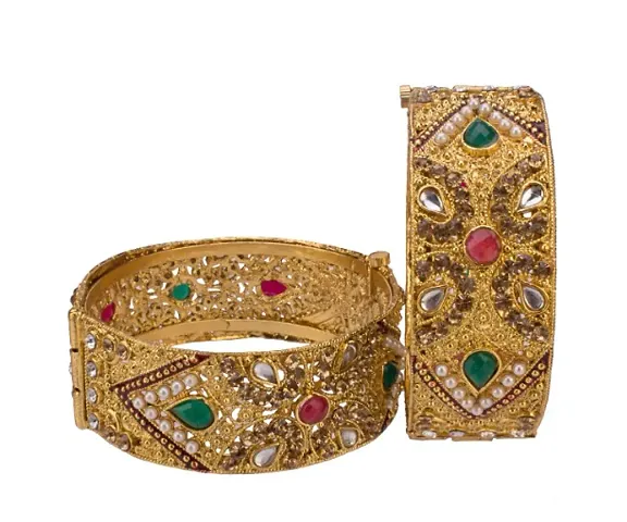 Gold Plated Traditional Adjustable Bangles