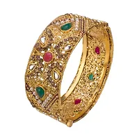 Latest Design Golden Plated Crystel Studded Bangle Set For Women and Girls-thumb2