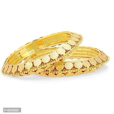 Golden Plated Coin Style Bangle Set for Women and Girls-thumb3