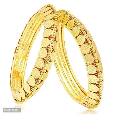 Golden Plated Coin Style Bangle Set for Women and Girls-thumb4