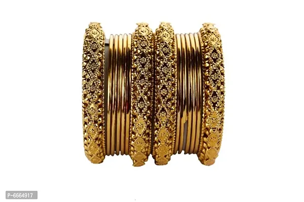 Stylish Golden Plated Bangle Set for Women and Girls