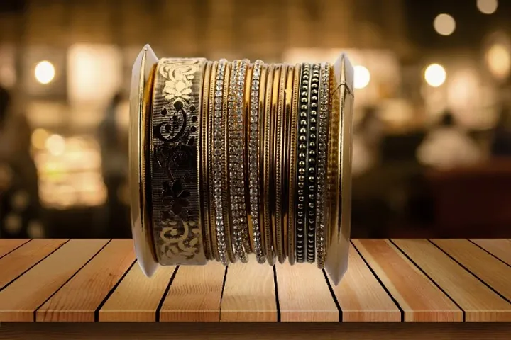 Gold Plated Alloy Bangles For Womens