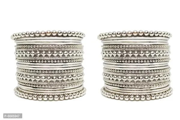 silver Plated Bangle Set for Women and Girls-thumb0