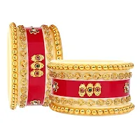 Designer Chura Bridal Punjabi Choora Rajasthani Rajputi Fashion Jewelry Chuda Set Red Color-thumb3