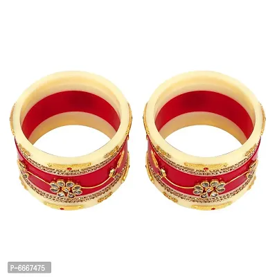 Designer Chura Bridal Punjabi Choora Rajasthani Rajputi Fashion Jewelry Chuda Set Red Color-thumb2