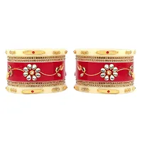 Designer Chura Bridal Punjabi Choora Rajasthani Rajputi Fashion Jewelry Chuda Set Red Color-thumb3