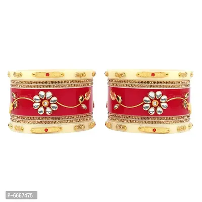 Designer Chura Bridal Punjabi Choora Rajasthani Rajputi Fashion Jewelry Chuda Set Red Color-thumb4
