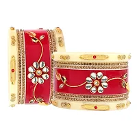 Designer Chura Bridal Punjabi Choora Rajasthani Rajputi Fashion Jewelry Chuda Set Red Color-thumb4
