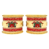 Designer Chura Bridal Punjabi Choora Rajasthani Rajputi Fashion Jewelry Chuda Set Red Color-thumb3