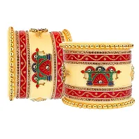 Designer Chura Bridal Punjabi Choora Rajasthani Rajputi Fashion Jewelry Chuda Set Red Color-thumb4