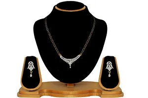 American Diamond Mangalsutra with Chain and Earrings for Womens-thumb3