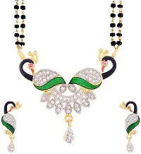 American Diamond Mangalsutra with Chain and Earrings for Women-thumb2