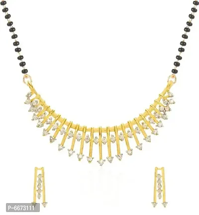 Gold Plated American Diamond Mangalsutra For Girls and Women