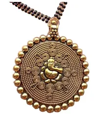 Gold Plated Traditional Ganesh Mangalsutraandnbsp;with Earring For Girl and Women-thumb1