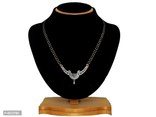 Gold Plated American Diamond Mangalsutra For Girl and Women-thumb0