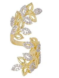 American Diamond Gold Plated Ring for Women and Girls_Adjustable-thumb2