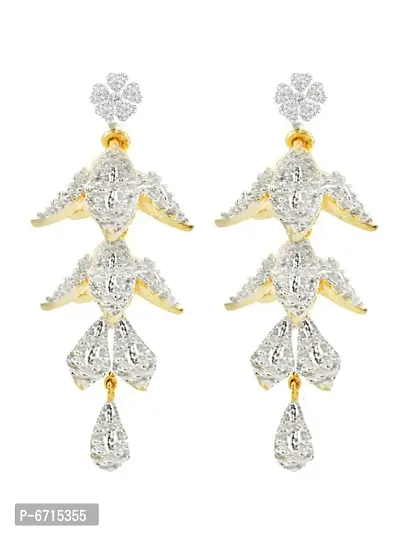 Womens Gold Plated Crystel Studd Drop Earring for Women and Girls