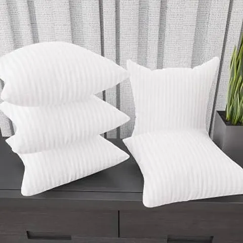 White Striped Microfibre Cushion covers