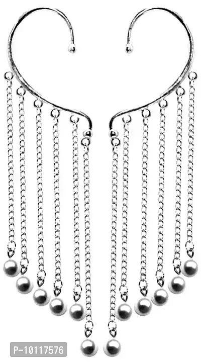 JSD  Silver Plated Earcuffs for Girls and Women-thumb0