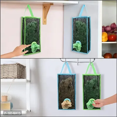Trendymart Big Size Home Store Recycle Breathable Mesh Hanging Plastic Garbage Bags Storage Holder multicolor-thumb2
