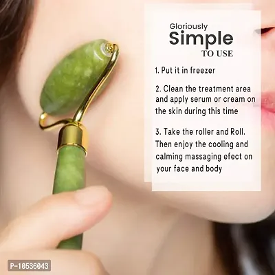 Jade Roller for Face Anti aging Jade Roller For Facial Anti Wrinkle and Skin Rejuvenate Handmade 100% Natural Jade St-thumb2
