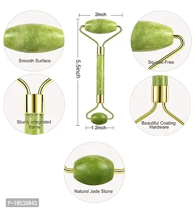 Jade Roller for Face Anti aging Jade Roller For Facial Anti Wrinkle and Skin Rejuvenate Handmade 100% Natural Jade St-thumb3