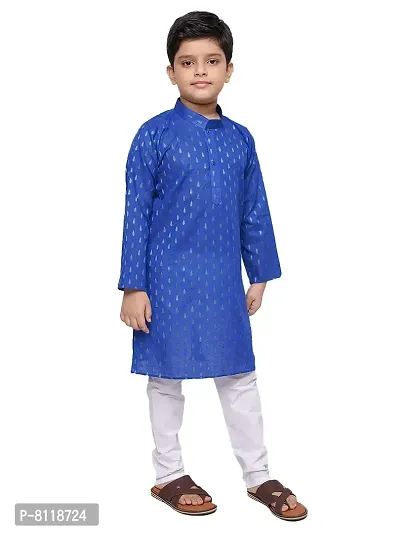 BORNWEAR Boy's Cotton Blend Kurta Set-thumb3