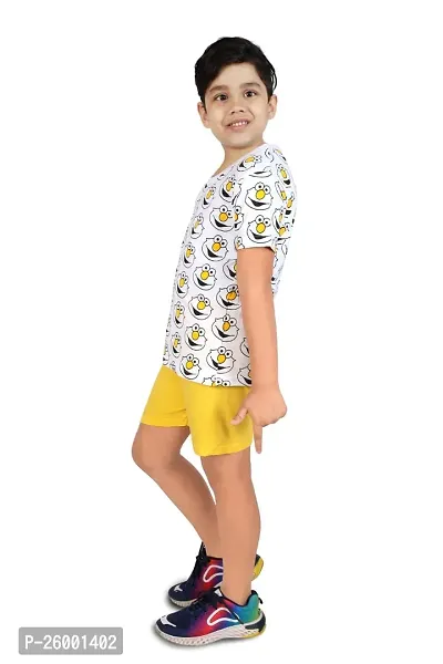 Fabulous Multicoloured Cotton Printed Tops With Shorts For Boys-thumb2