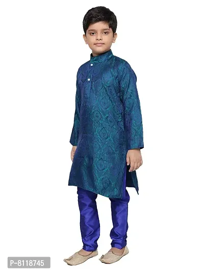 BORNWEAR Boy's Cotton Silk Kurta Set-thumb3