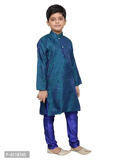 BORNWEAR Boy's Cotton Silk Kurta Set-thumb2