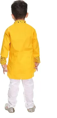 BORNWEAR Boy's Cotton Kurta Set [Yellow]-thumb2