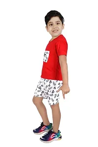 Fabulous Multicoloured Cotton Printed Tops With Shorts For Boys-thumb1