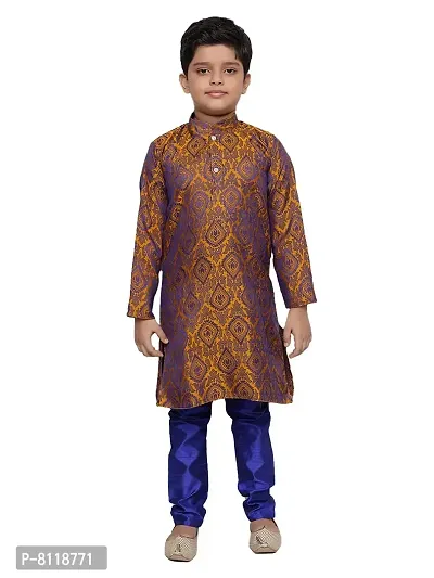 BORNWEAR Boy's Cotton Silk Kurta Set-thumb0