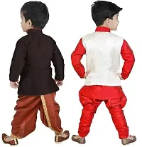 Stylish Art Silk Multicoloured Sherwanis For Boys Pack Of 2-thumb1