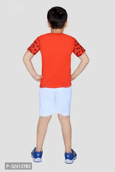 Fabulous Multicoloured Cotton Printed T-Shirt with Short Set For Boys-thumb3