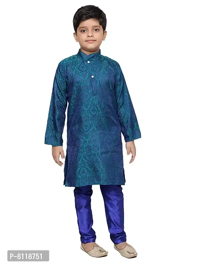 BORNWEAR Boy's Cotton Silk Kurta Set