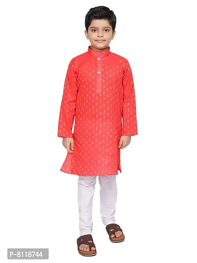 BORNWEAR Boy's Cotton Blend Kurta Set