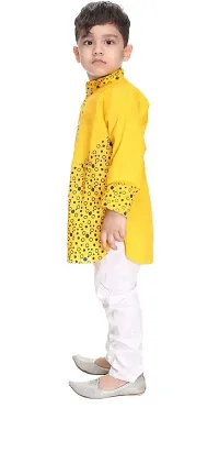 BORNWEAR Boy's Cotton Kurta Set [Yellow]-thumb1