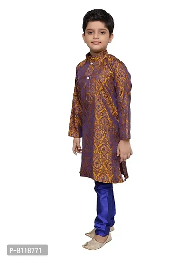 BORNWEAR Boy's Cotton Silk Kurta Set-thumb2