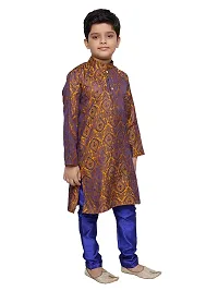 BORNWEAR Boy's Cotton Silk Kurta Set-thumb2