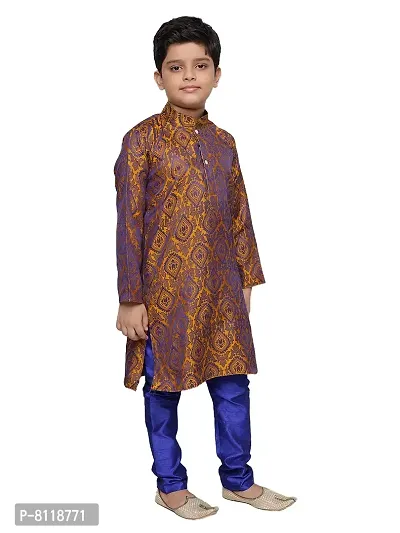 BORNWEAR Boy's Cotton Silk Kurta Set-thumb3