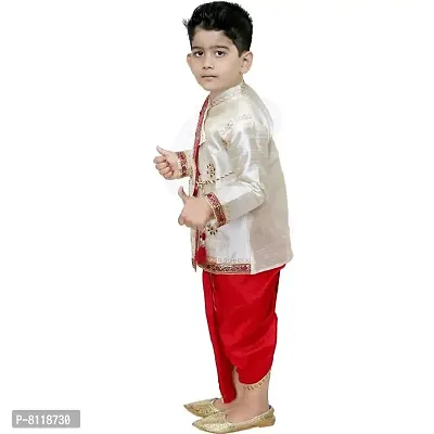 BORNWEAR Boy's Cotton Silk Kurta Set [Multicolor]-thumb2