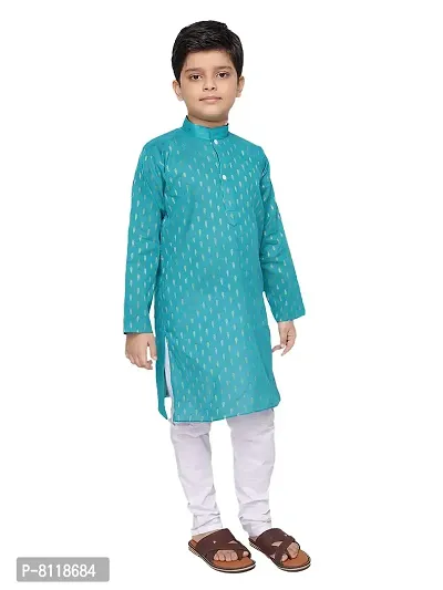 BORNWEAR Boy's Cotton Blend Kurta Set-thumb3