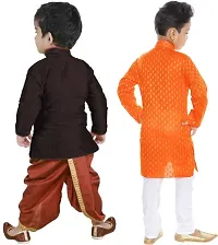 Stylish Art Silk Kurta Pajama Dhoti Ethnic Combo Set For Boys Pack Of 2-thumb2