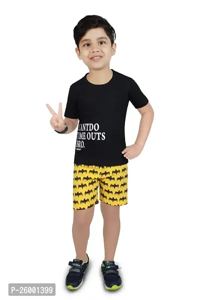 Fabulous Multicoloured Cotton Printed Tops With Shorts For Boys-thumb0