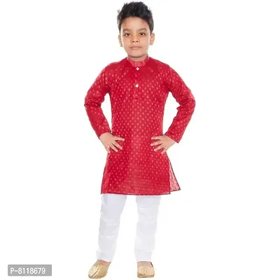 BORNWEAR Boy's Cotton Blend Kurta Set